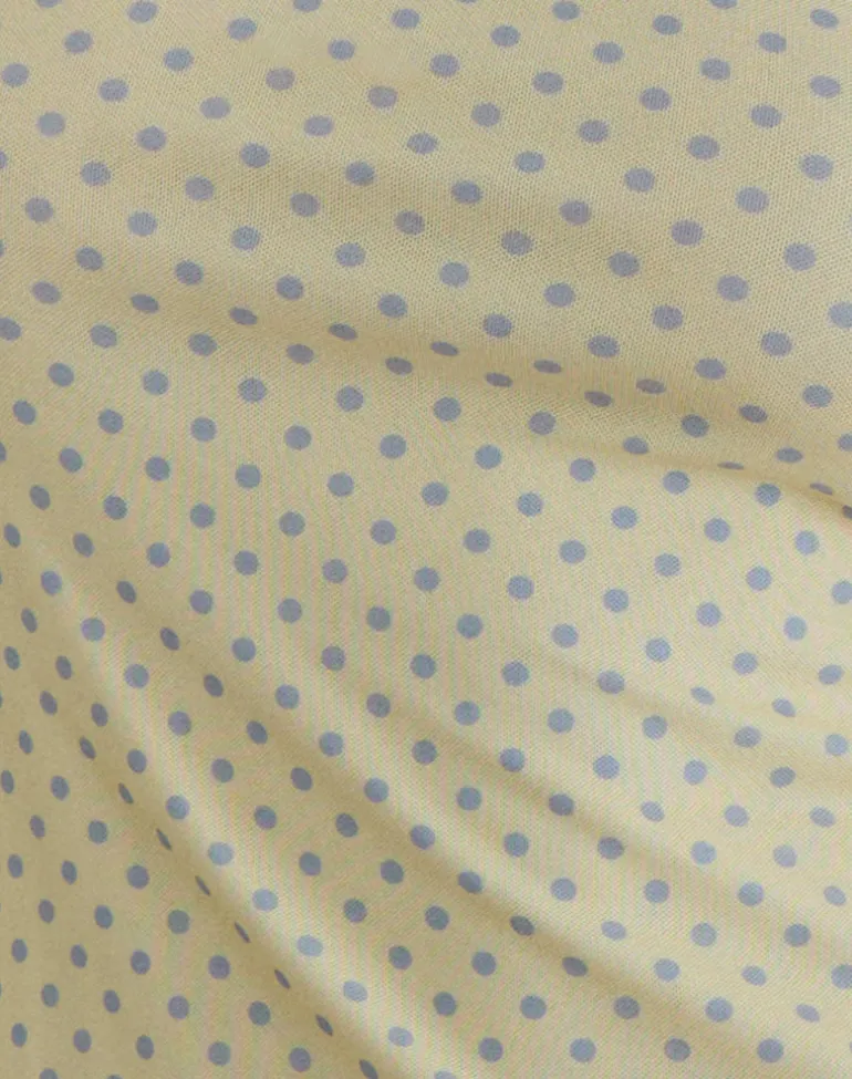 Turu Mini Dress in Yellow with Compact Grey Polka