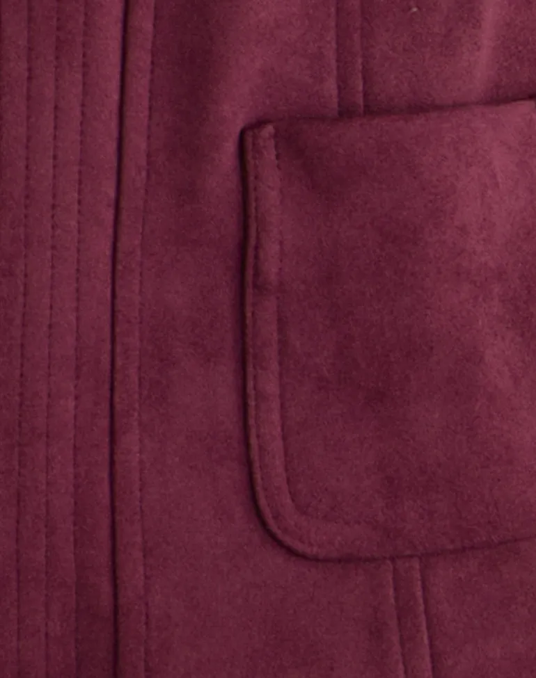 Ukiyo Jacket in Faux Suede Burgundy