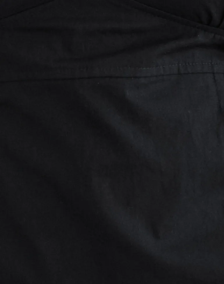 Uliva Cap Sleeve Corset Top in Poplin Black