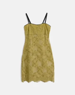 Urian Dress in Eyelash Lace Chartreuse