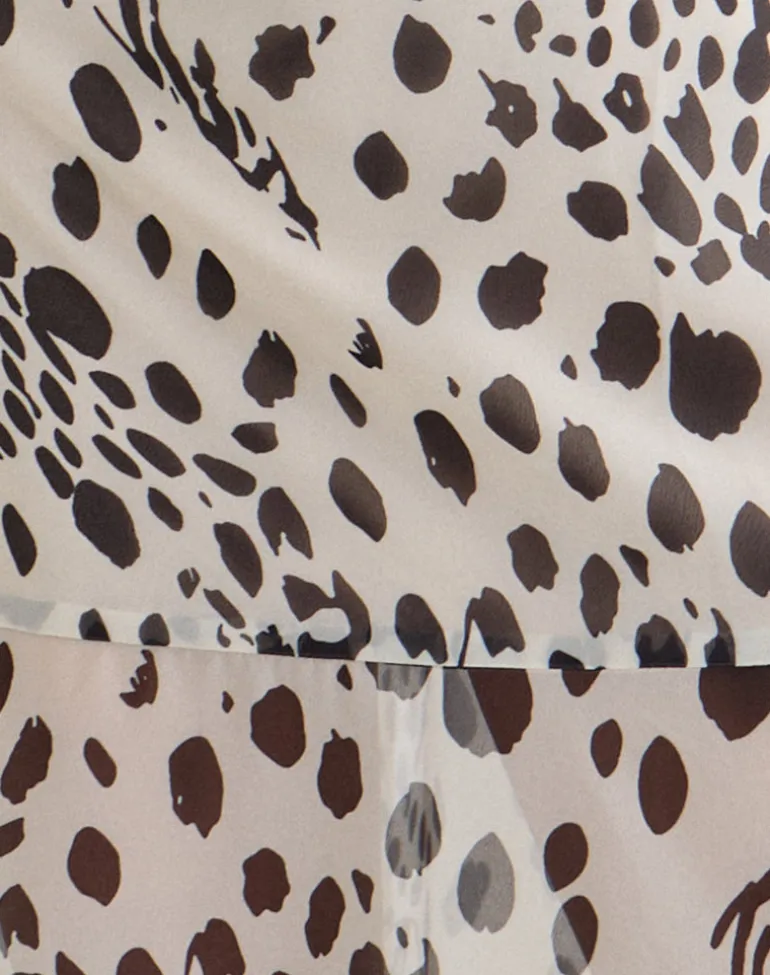Vakare Midi Dress in Dalmatian Skin Black and Ivory