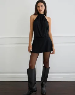 Vaklina Mini Dress in Rayon Jersey Black