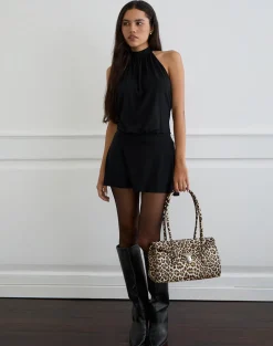 Vaklina Mini Dress in Rayon Jersey Black