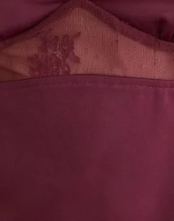Valeska Lace Insert Top in Satin Zinfandel