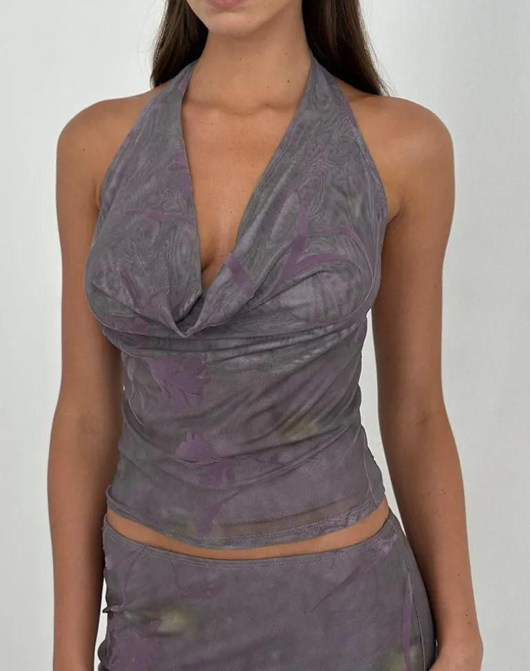 Valila Top in Flare Flower Purple