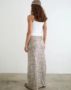 Vanessa Maxi Skirt in Paisley Sequin Gold