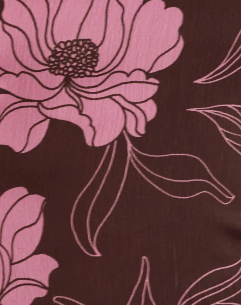 Varsha Bandeau Top in Flare Floral Pink Brown