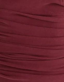 Vernia Plunge Batwing Top in Cupro Burgundy