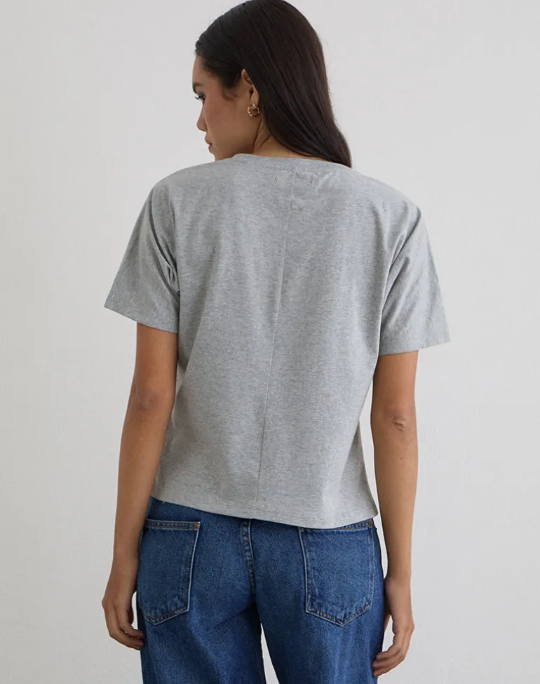 Viman Top in Jersey Grey Marl