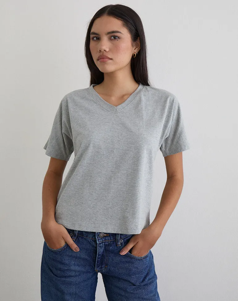 Viman Top in Jersey Grey Marl