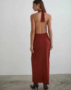 Viorela Maxi Dress in Jersey Fired Brick