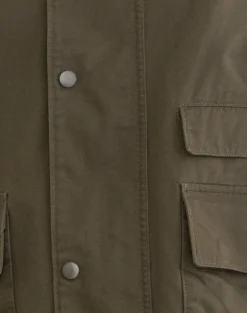 Vireon High Neck Jacket in Khaki Green