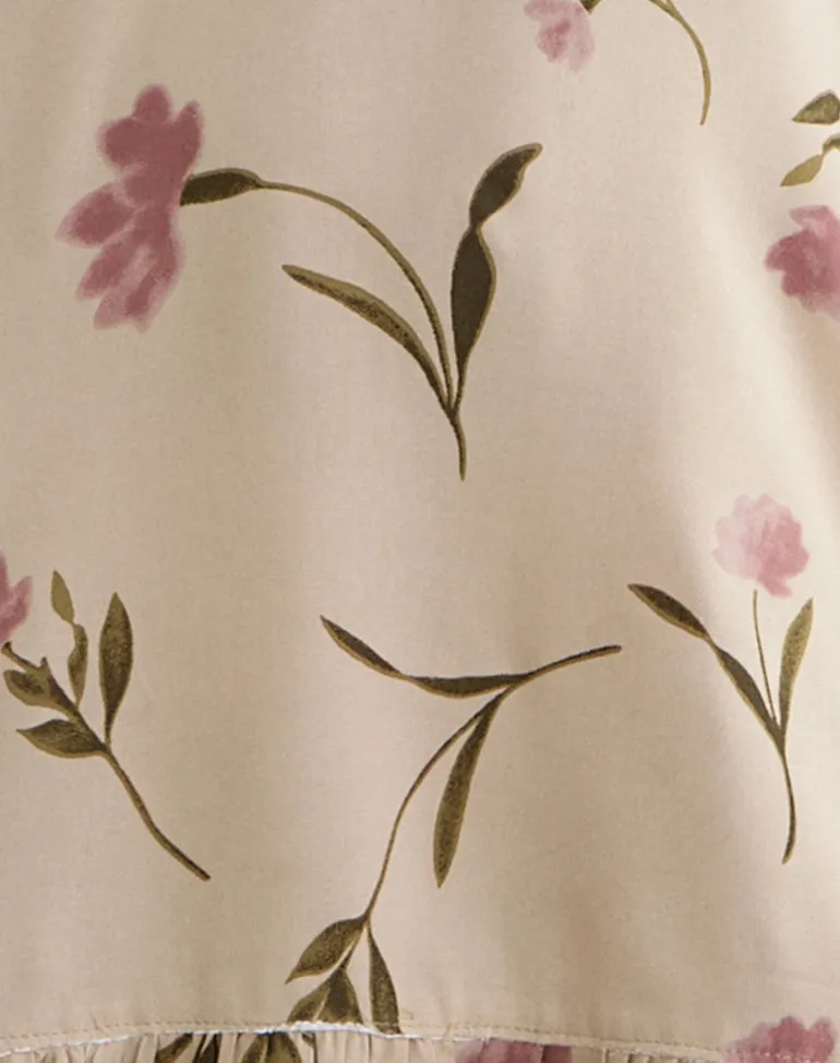 Visoca Mini Dress in Bloom Leafy Taupe