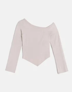 Wakana Asymmetric Long Sleeve Top in Cannoli Cream