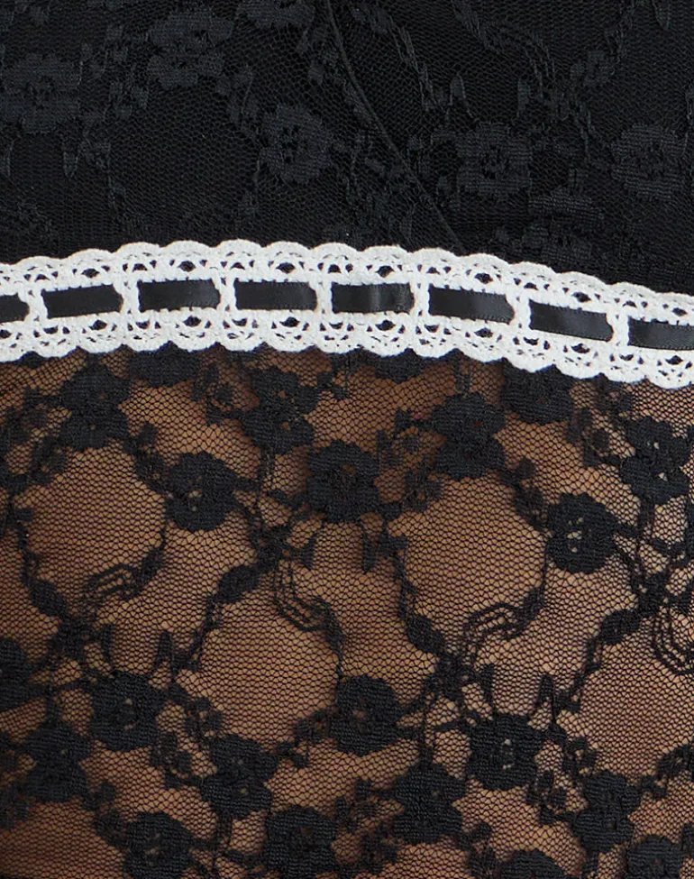 Warita Underbust Top in Lace Black
