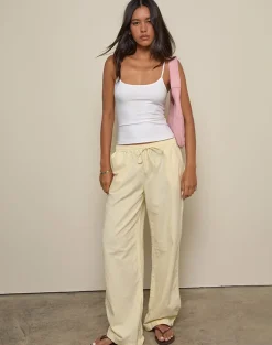 Wasic Wide Leg Trouser in Lemon