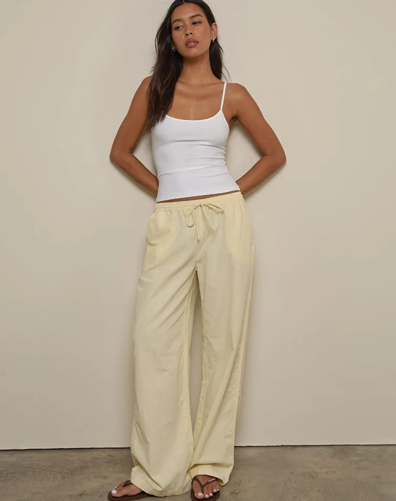 Wasic Wide Leg Trouser in Lemon