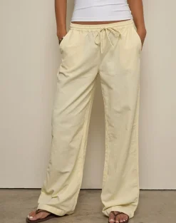 Wasic Wide Leg Trouser in Lemon