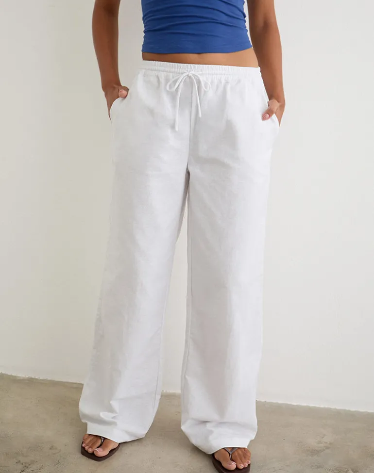 Wasic Wide Leg Trouser in White