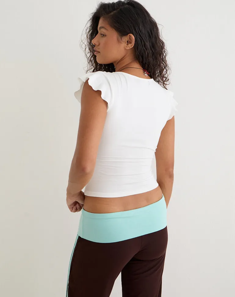 Wilkes Wrap Top in Jersey Off White