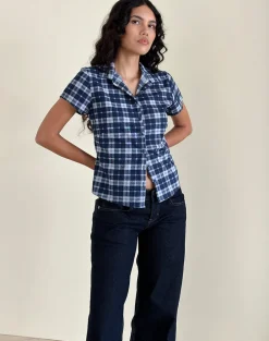 Wilman Shirt in Tartan Dark Blue