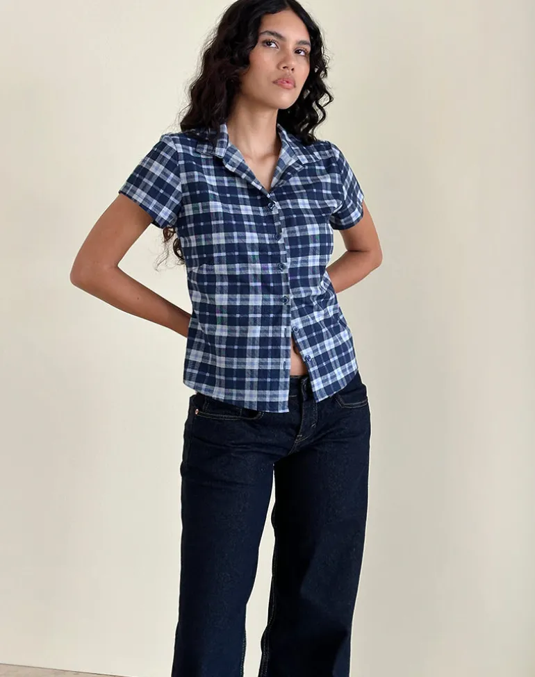 Wilman Shirt in Tartan Dark Blue