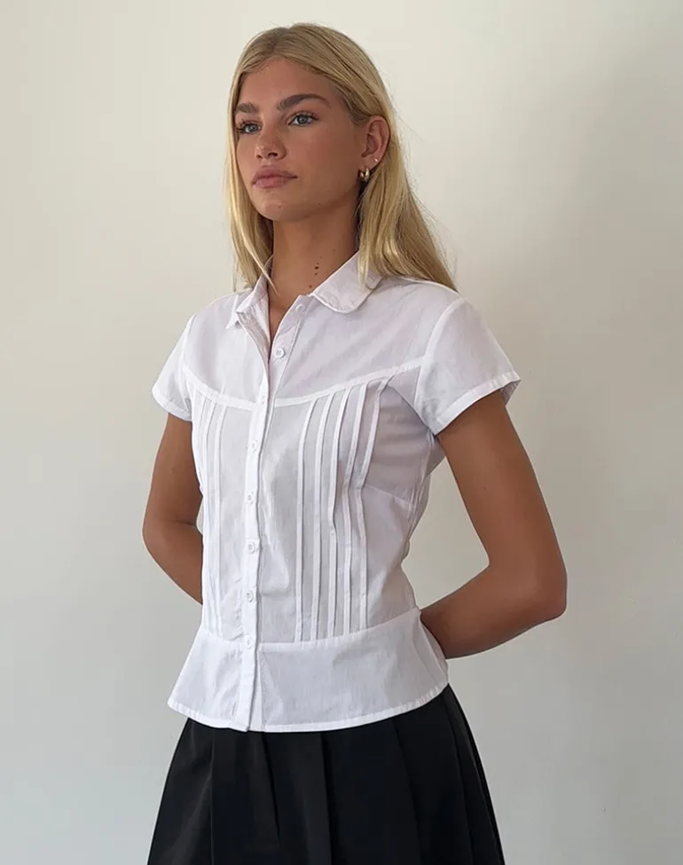 Wilmot Blouse in White Poplin
