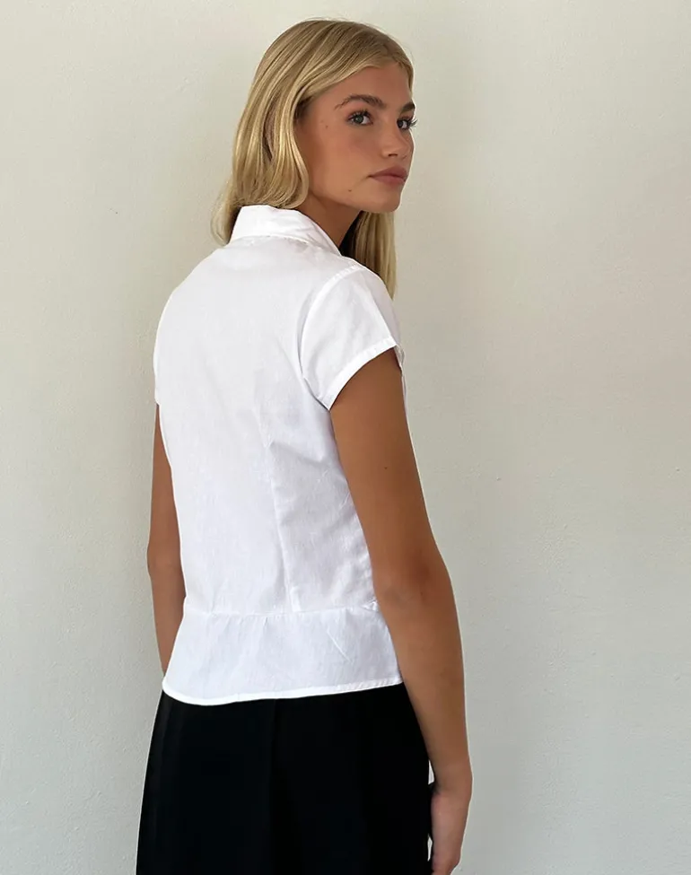 Wilmot Blouse in White Poplin