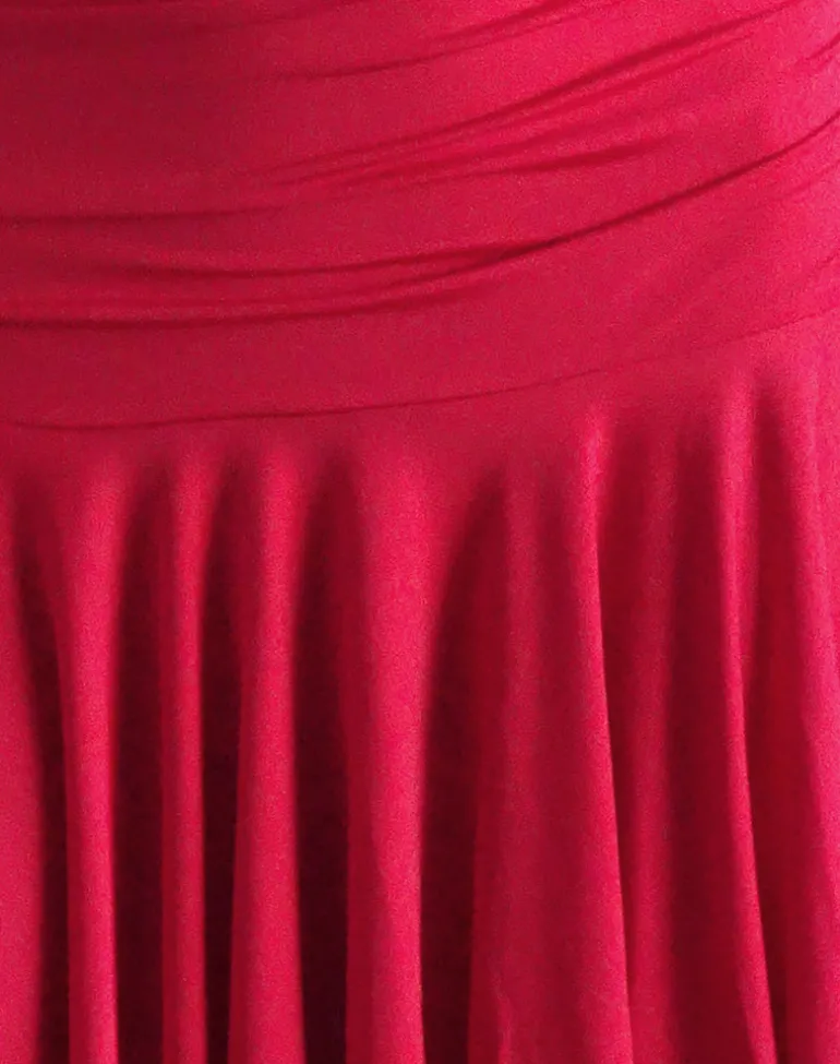 Winslet Plunge Mini Dress in Slinky Red