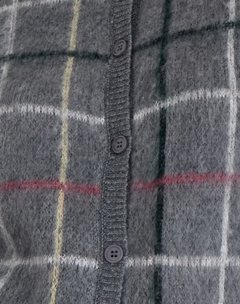 Wisola Cardigan in Knit Country Check Grey