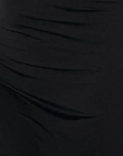 Xeenia One Shoulder Mini Dress in Slinky Black