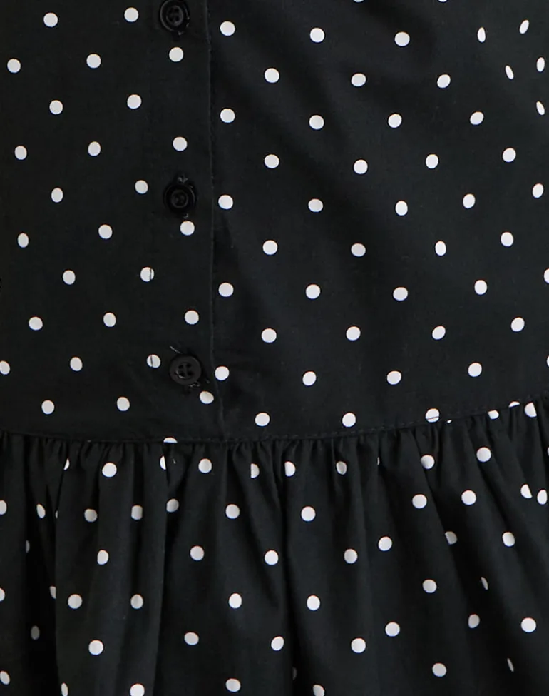 Yadara Mini Dress in Polka Black