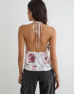 Yalova Halter Top in Femme Floral White