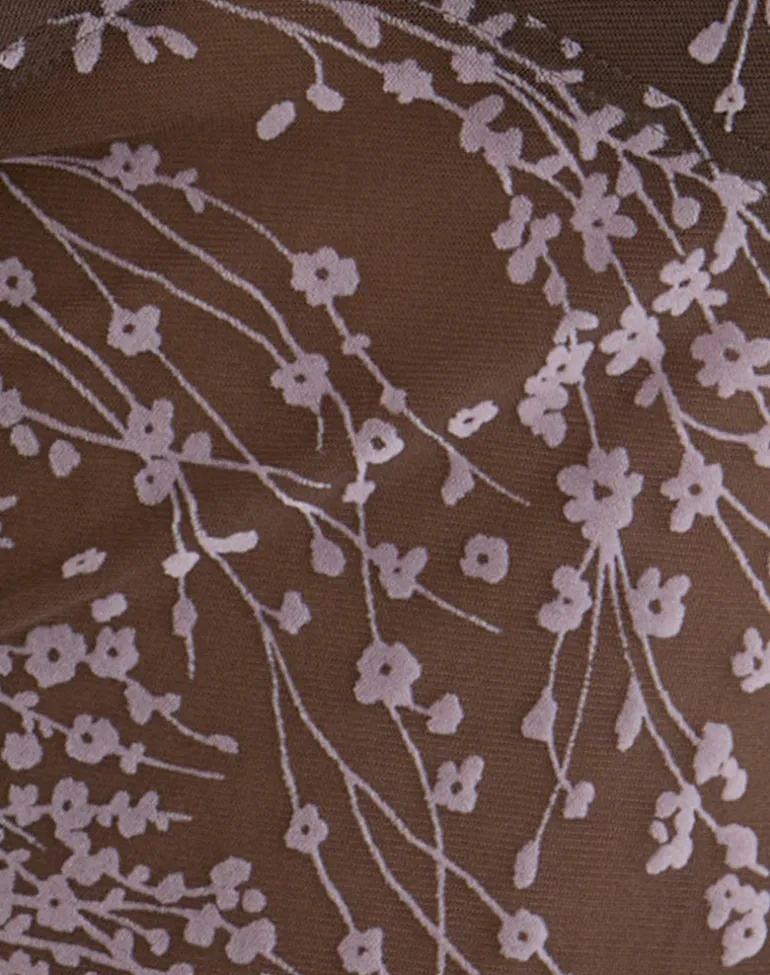 Yamuna Long Sleeve Top in Moonlit Blossom Brown