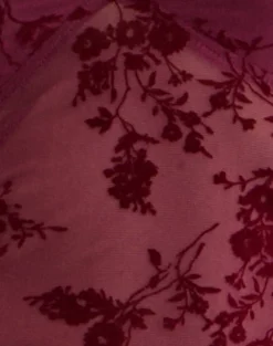 Yamuna Top in Flocked Botanical Flower Maroon