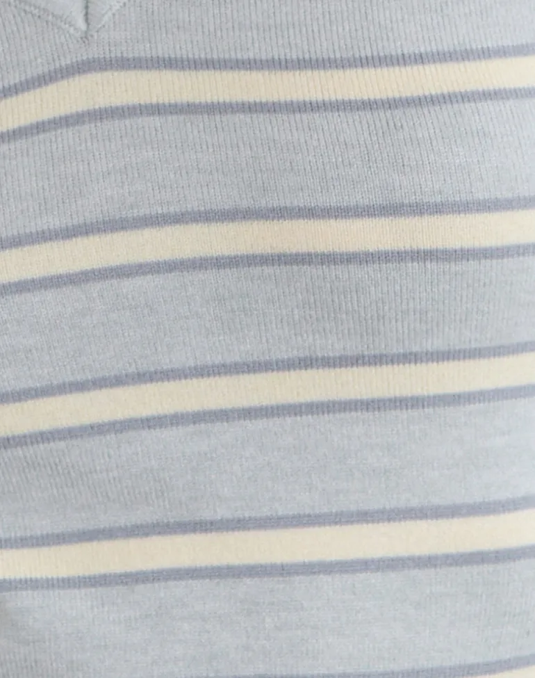 Yasra Jumper in Stripe Knit Cream Grey