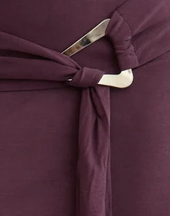 Yeri Tie Belt Mini Skirt in Cupro Deep Purple