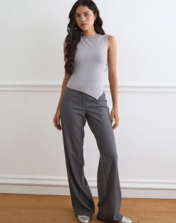 Yetta Double Studded Vest Top in Lilac Grey