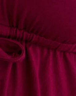 Ylva Tie-Front Halter Top in Rayon Jersey Burgundy