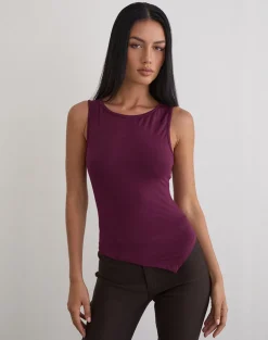 Ymir Vest Top in Rayon Jersey Deep Purple