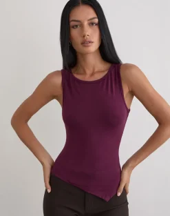 Ymir Vest Top in Rayon Jersey Deep Purple