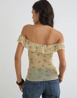 Yoda Top in Winding Ivy Pale Yellow