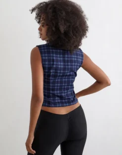 Yoshino Plunge Top in Blue Midnight Check