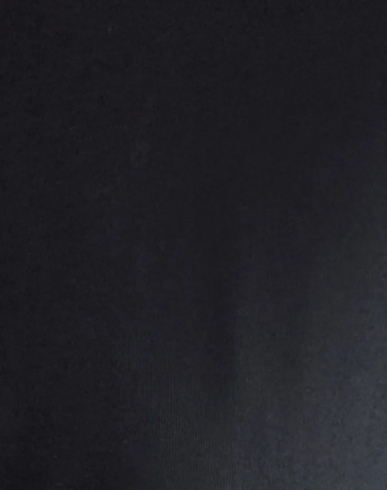 Yubin Keyhole Long Sleeve Top in Cupro Black