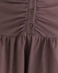 Yuha Buttoned Mini Dress in Deep Taupe