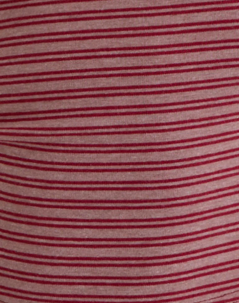 Yusi Long Sleeve Top in Burgundy Stripe
