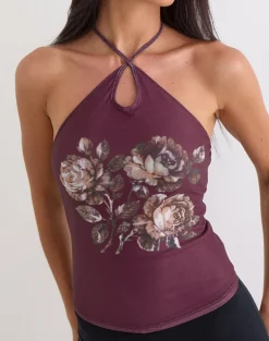 Zalika Top in Crystal Rose Burgundy