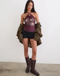 Zalika Top in Crystal Rose Burgundy