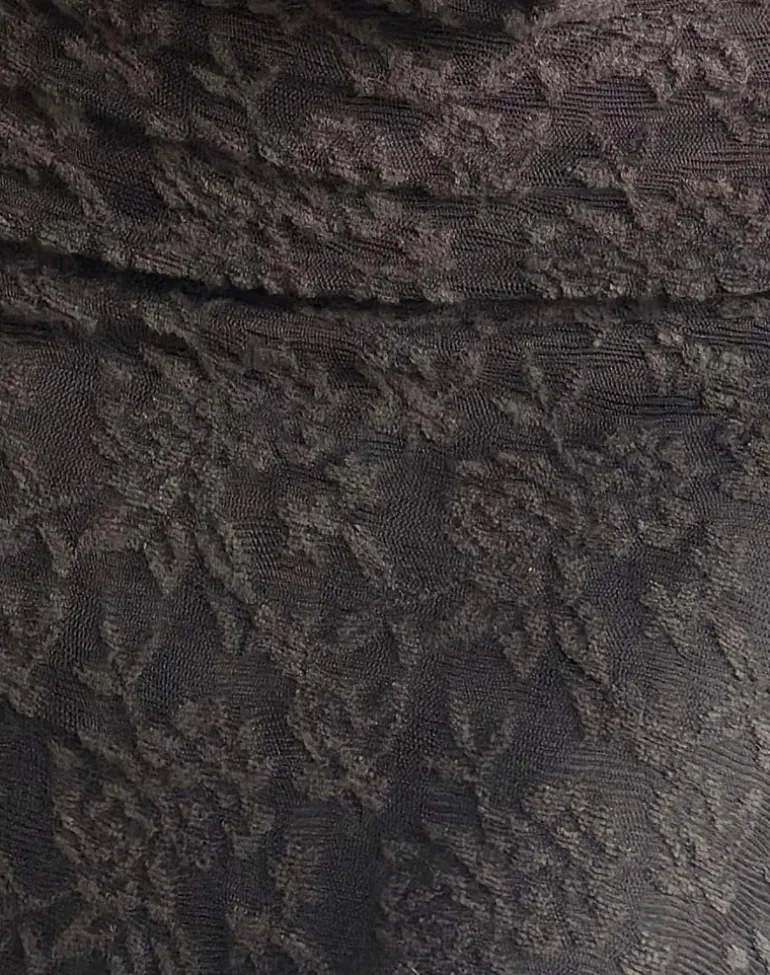 Zari Cowl Neck Mini Dress in Jacquard Knit Brown