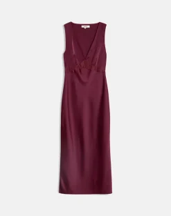Zarita Satin Maxi Dress in Zinfandel